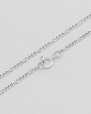 Stříbrný řetízek 50cm - síla 1,44mm FIGARO rhodiovaný - 2,2gr