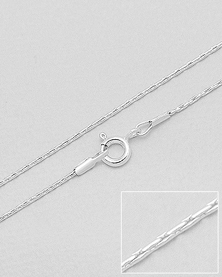 Stříbrný řetízek 42cm - síla 1,39mm rhodiovaný - Cardano - 4,55gr