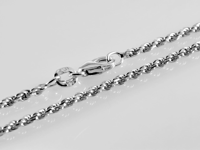 Stříbrný řetízek 50cm - síla 2mm kroucený, rhodiovaný - 6,4gr 