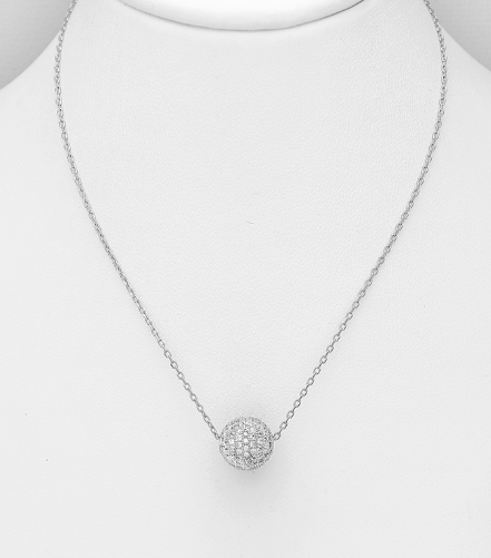 3,4gr náhrdelník s koulí zirkonovou