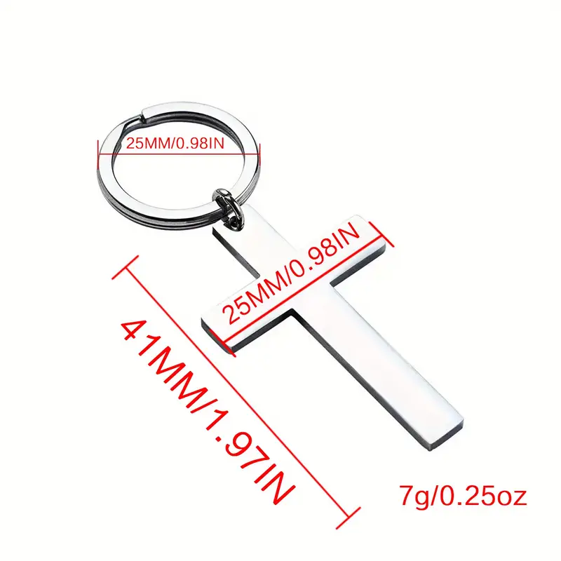6,5gr přívěsek kříž na klíče z nerezové oceli