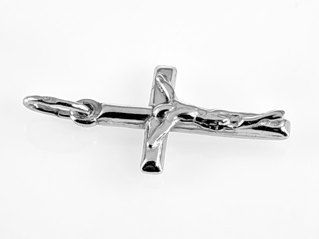 25mm přívěsek křížek s Kristem - stříbrný 1,5gr
