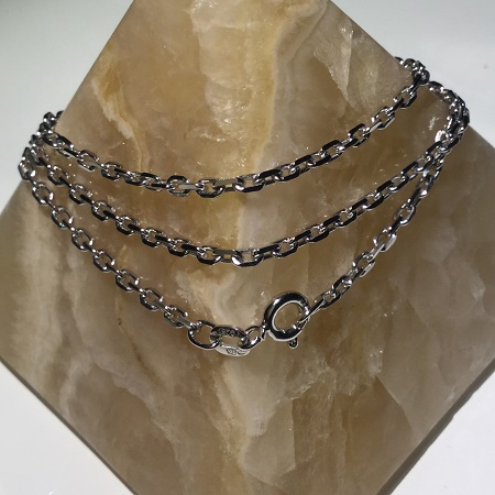 Stříbrný řetízek 55cm - síla 2,16mm masivní, rhodiovaný ANKR - 6,7gr