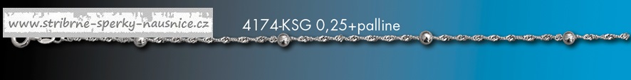 Stříbrný řetízek 45cm, kuličky 3,8mm, rhodiovaný