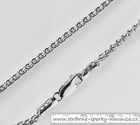 Stříbrný řetízek 45cm - síla 2,52 rhodiováno