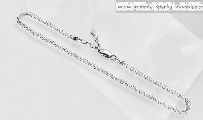 23-26cm řetízek na nohu, šířka 2,2mm stříbrný - 2,9gr
