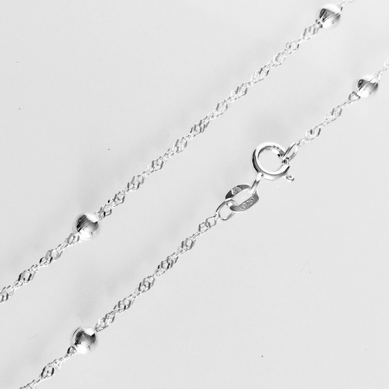 Stříbrný řetízek 50cm, síla 2mm s kuličkami stříbrný - 2,9gr