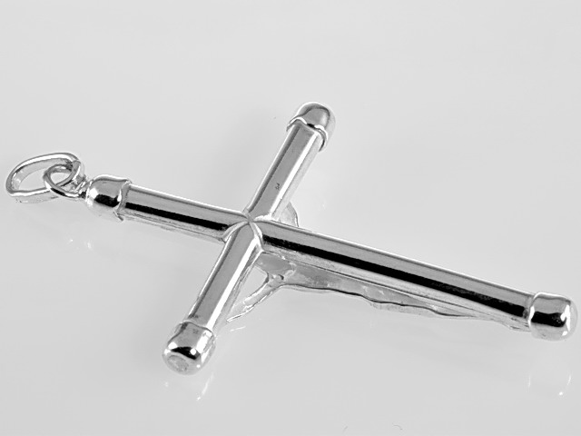 Přívěsek křížek 60x35mm s Kristem bez nápisu, 4,6gr