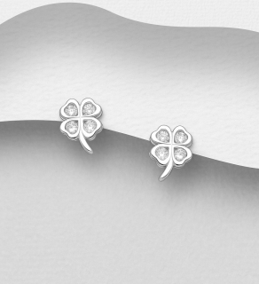    10x7mm náušnice čtyřlístky