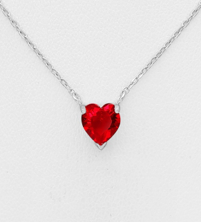2,7gr Swarovski Elements - červené srdce náhrdelník