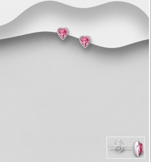 1,2gr náušnice srdíčka Swarovski Elements